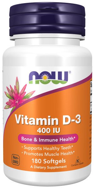 A bottle of vitamin d-3 is shown.