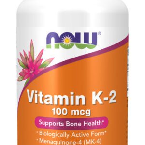 A bottle of vitamin k-2 is shown.