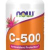 A bottle of vitamin c-5 0 0 is shown.