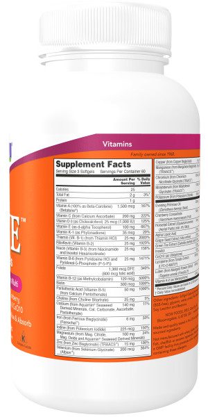 A bottle of vitamin e with the label for supplement facts.