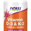 e4vrm5e7v0soydvrhvvq A bottle of vitamin d-3 and k-2 supplement.