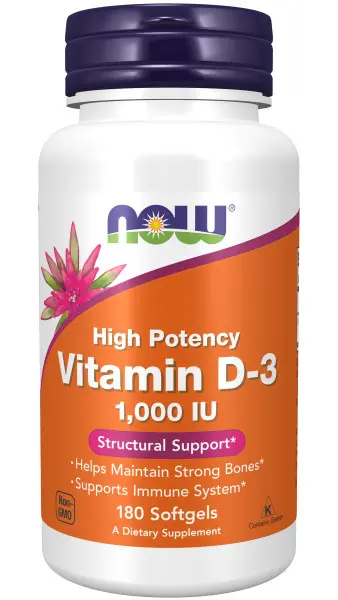 A bottle of vitamin d-3 supplement