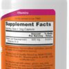 A bottle of vitamin supplement facts