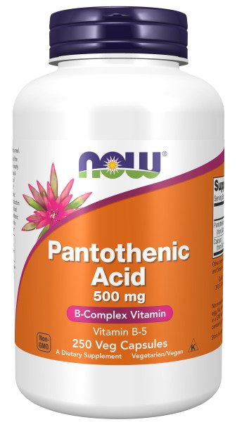 A bottle of pantothenic acid 5 0 0 mg