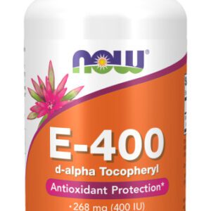 A bottle of vitamin e-4 0 0 d-alpha tocopheryl