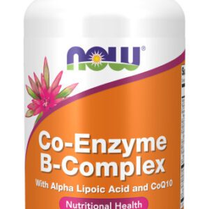 A bottle of vitamin b complex with alpha lipoic acid and coq 1 0.