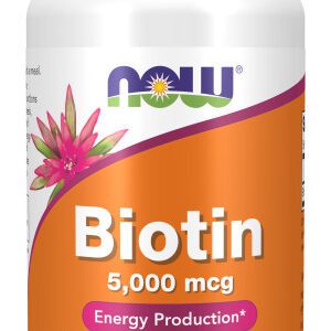 A bottle of biotin is shown.