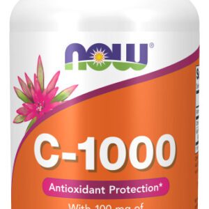 A bottle of vitamin c-1 0 0 0 with 3 0 0 mg of vitamin k.