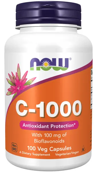 A bottle of vitamin c-1 0 0 0 with 3 0 0 mg of vitamin k.