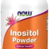 A bottle of inositol powder is shown.