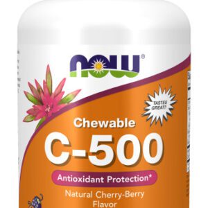 A bottle of chewable vitamin c-5 0 0