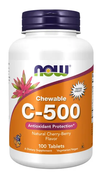 A bottle of chewable vitamin c-5 0 0