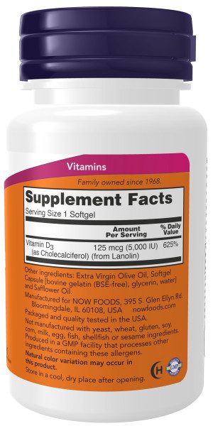 A bottle of vitamin supplement facts