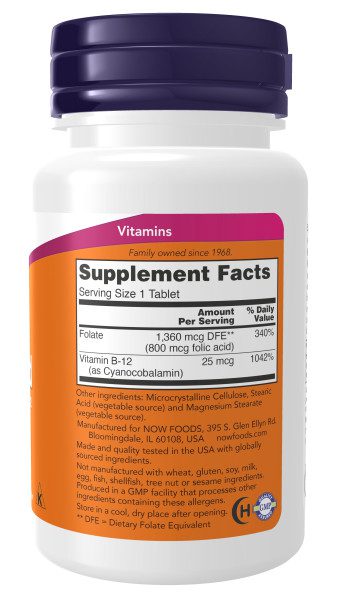 A bottle of vitamin supplement facts