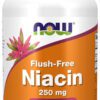 A bottle of flush-free niacin is shown.