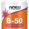 A bottle of vitamin b-5 0 is shown.