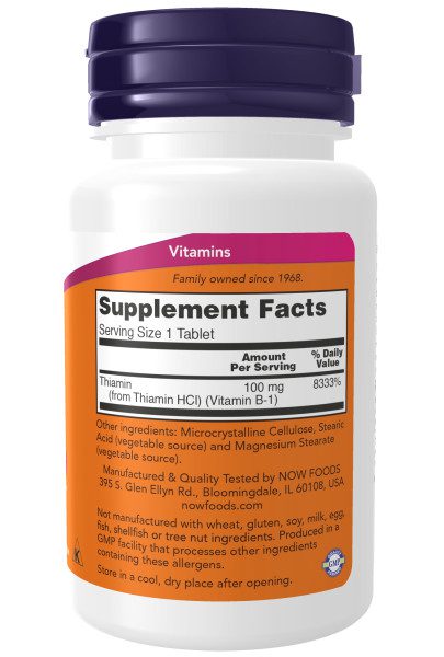 A bottle of vitamin supplement facts