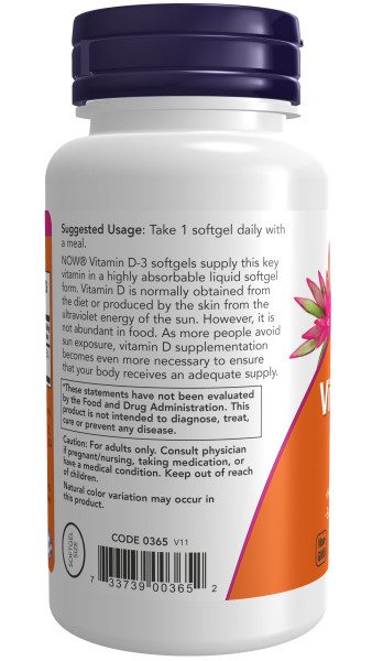 A bottle of vitamin d 3 supplement