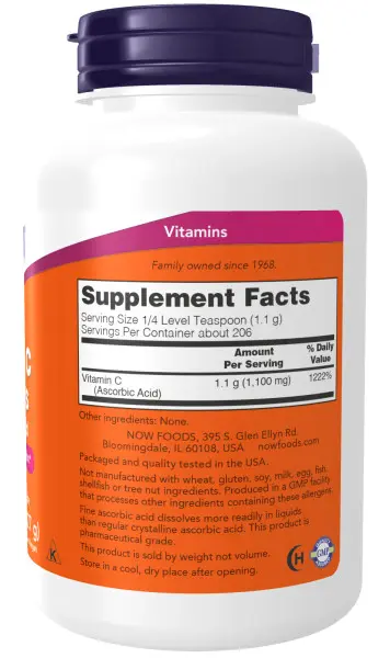 A bottle of vitamin supplement facts.