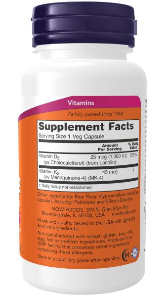 A bottle of vitamin supplement facts