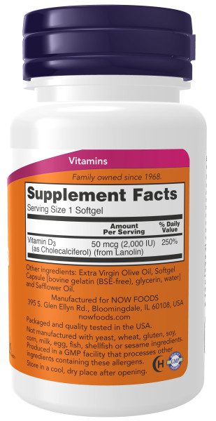 A bottle of vitamin supplement facts