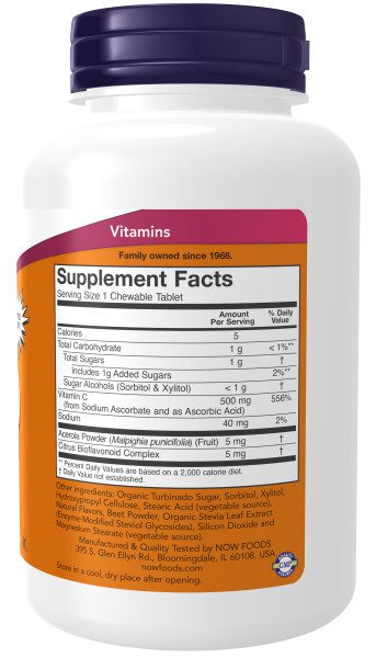 A bottle of vitamin supplement facts