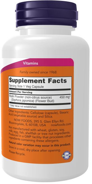 A bottle of vitamin supplement facts