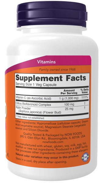 A bottle of vitamin supplement facts