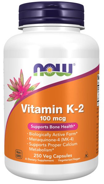 A bottle of vitamin k-2 is shown.