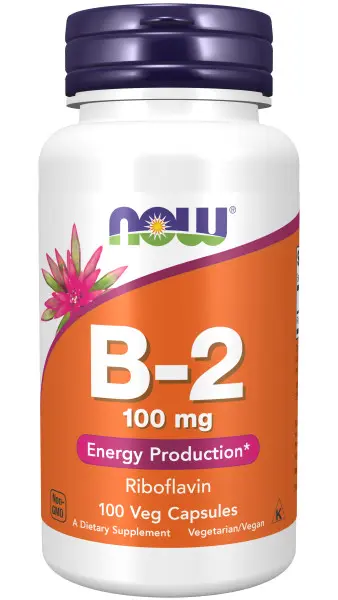 A bottle of vitamin b-2 is shown.