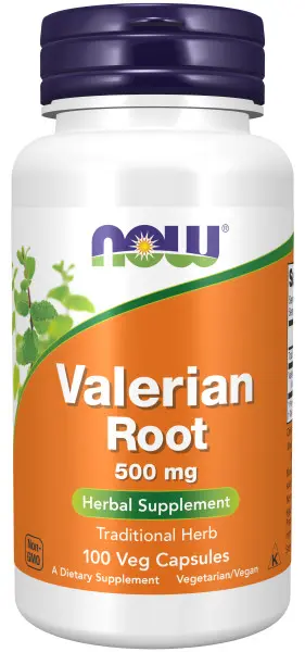 A bottle of valerian root is shown.