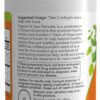 A bottle of supplement with information on the back.