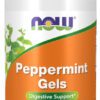 A bottle of now peppermint gels