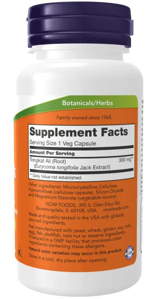 A bottle of supplement facts for an orange and white label.