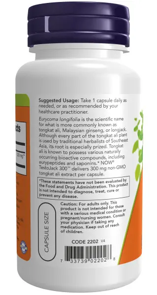 A bottle of supplement with information on the back.