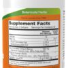 A bottle of supplement facts for an orange and white label.