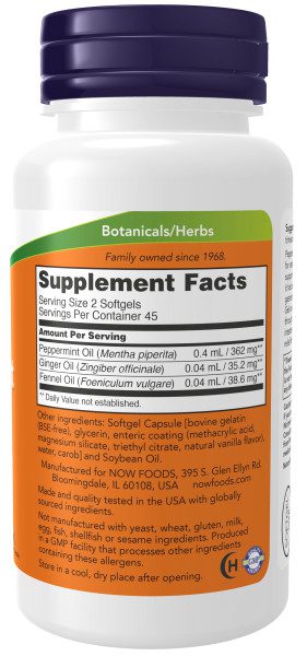 A bottle of supplement facts for an orange and white label.