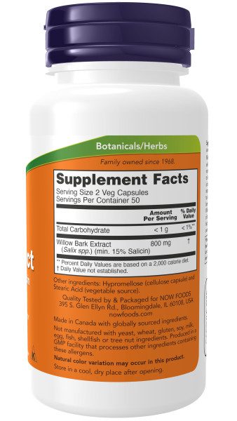 A bottle of supplement facts for the back side of a bottle.