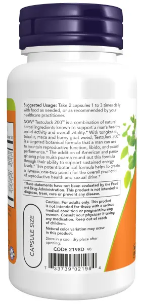 A bottle of herb-based supplement with ingredients information.