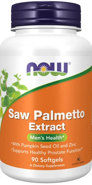 A bottle of saw palmetto extract