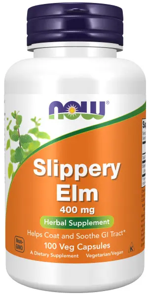 A bottle of slippery elm 4 0 0 mg